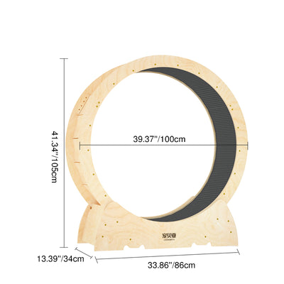 Contemporary Creative Round Multi-Layer Solid Wood Panel Silent Wheel Cat Tree For Living Room