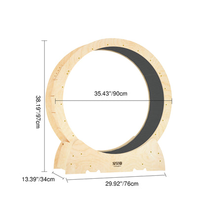 Contemporary Creative Round Multi-Layer Solid Wood Panel Silent Wheel Cat Tree For Living Room