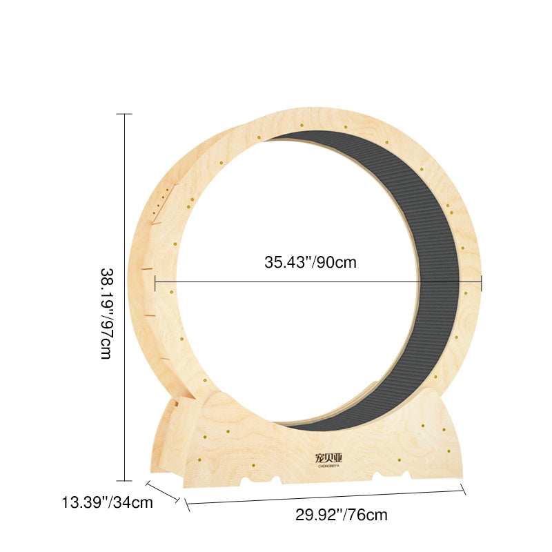 Contemporary Creative Round Multi-Layer Solid Wood Panel Silent Wheel Cat Tree For Living Room