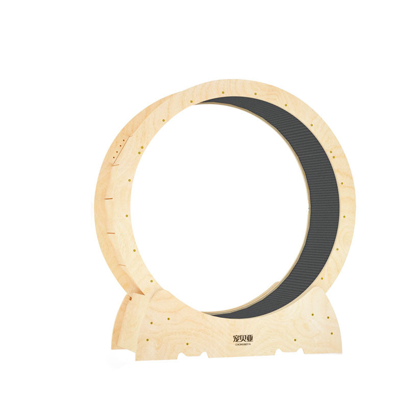 Contemporary Creative Round Multi-Layer Solid Wood Panel Silent Wheel Cat Tree For Living Room