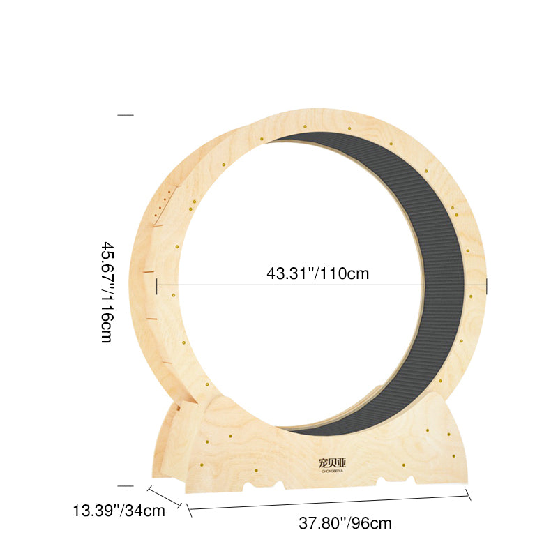 Contemporary Creative Round Multi-Layer Solid Wood Panel Silent Wheel Cat Tree For Living Room