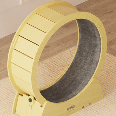Contemporary Creative Round Multi-Layer Solid Wood Panel Silent Wheel Cat Tree For Living Room