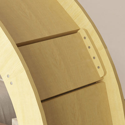 Contemporary Creative Round Multi-Layer Solid Wood Panel Silent Wheel Cat Tree For Living Room