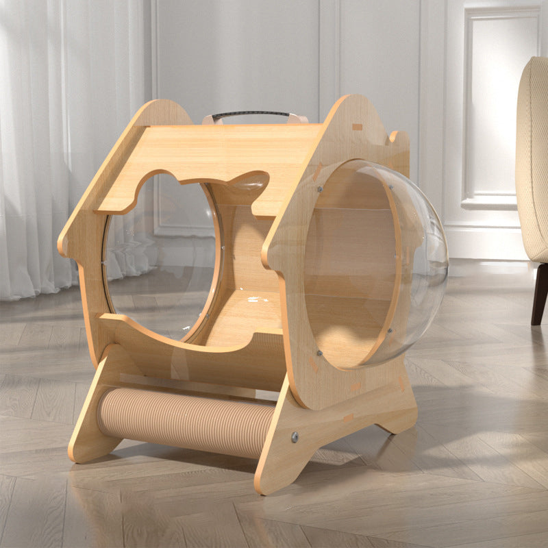 Contemporary Creative Round Medium-Density Fiberboard Acrylic Sisal Cat Bed For Living Room