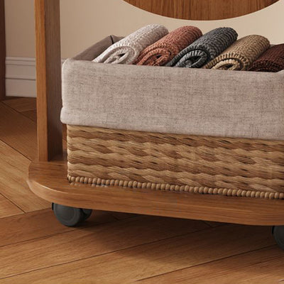 Contemporary Scandinavian Rectangular Plywood Glass Full-Length Mirror Storage Shelf For Bedroom