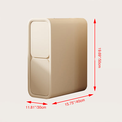 Contemporary Scandinavian Rectangular Microfiber Leather Pine Solid Wood Nightstand 2-Drawer For Bedroom