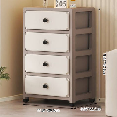 Modern Minimalist Rectangular PP Storage Cabinet 3/4/5/6-Tier For Living Room