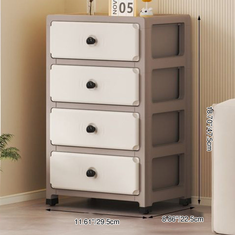 Modern Minimalist Rectangular PP Storage Cabinet 3/4/5/6-Tier For Living Room