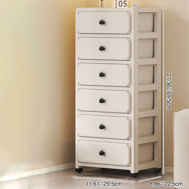 Modern Minimalist Rectangular PP Storage Cabinet 3/4/5/6-Tier For Living Room