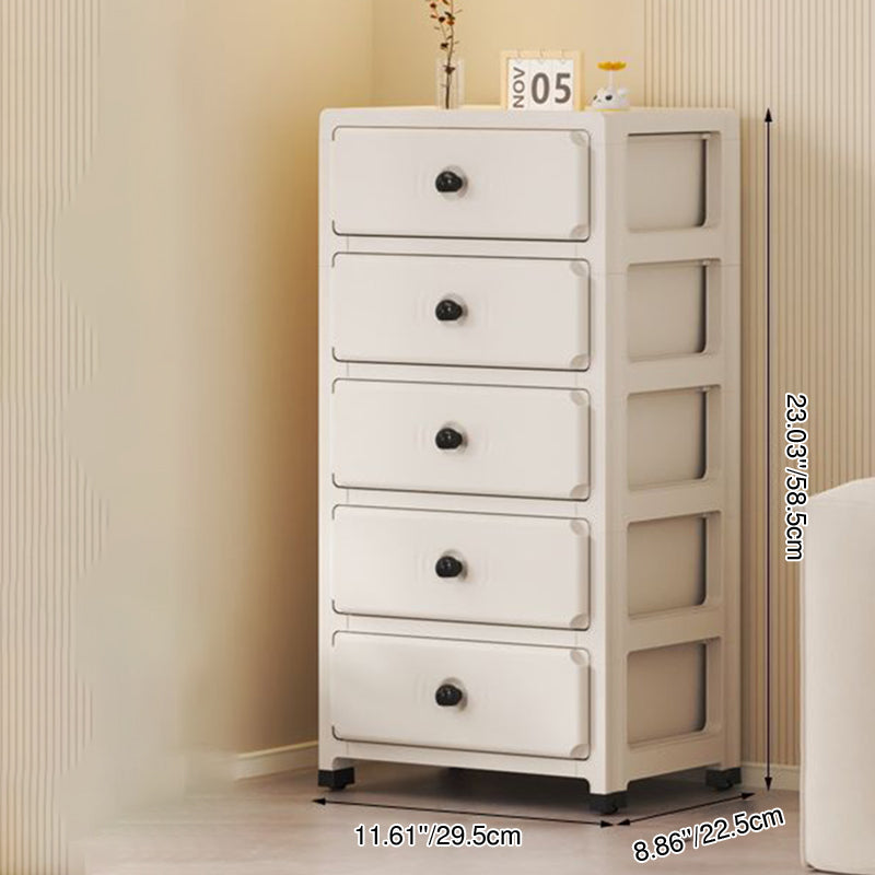 Modern Minimalist Rectangular PP Storage Cabinet 3/4/5/6-Tier For Living Room