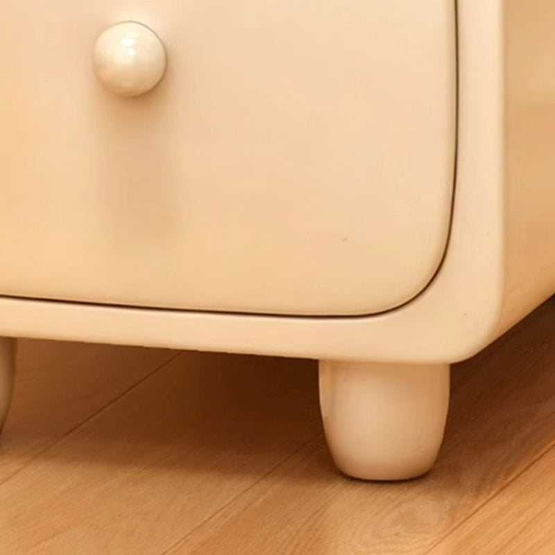 Contemporary Scandinavian Rectangular Ultra-Slim Medium-Density Fiberboard Nightstand 1/2-Drawer For Bedroom