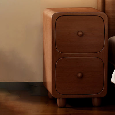 Contemporary Scandinavian Rectangular Ultra-Slim Medium-Density Fiberboard Nightstand 1/2-Drawer For Bedroom