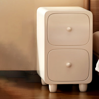 Contemporary Scandinavian Rectangular Ultra-Slim Medium-Density Fiberboard Nightstand 1/2-Drawer For Bedroom