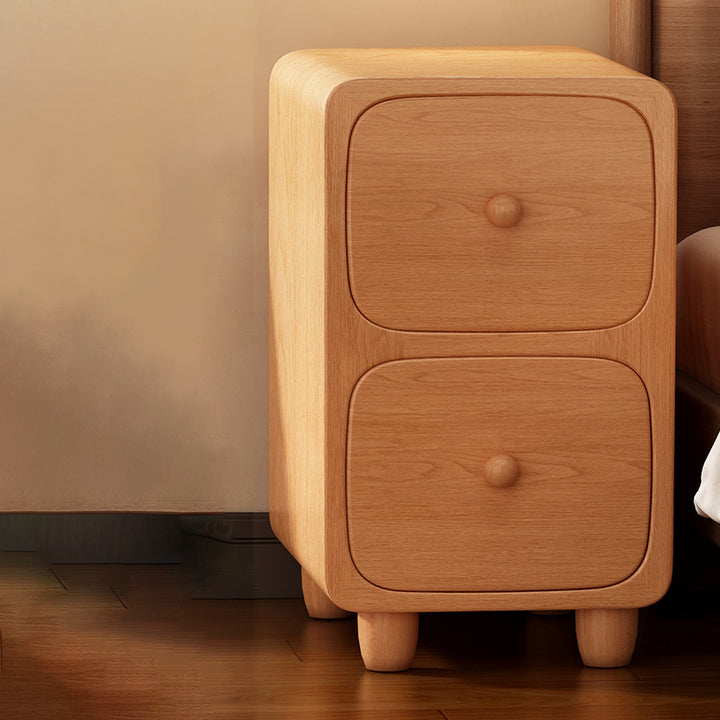 Zeitgenössischer skandinavischer rechteckiger ultradünner mitteldichter Faserplatten-Nachttisch 1/2-Schublade für das Schlafzimmer 