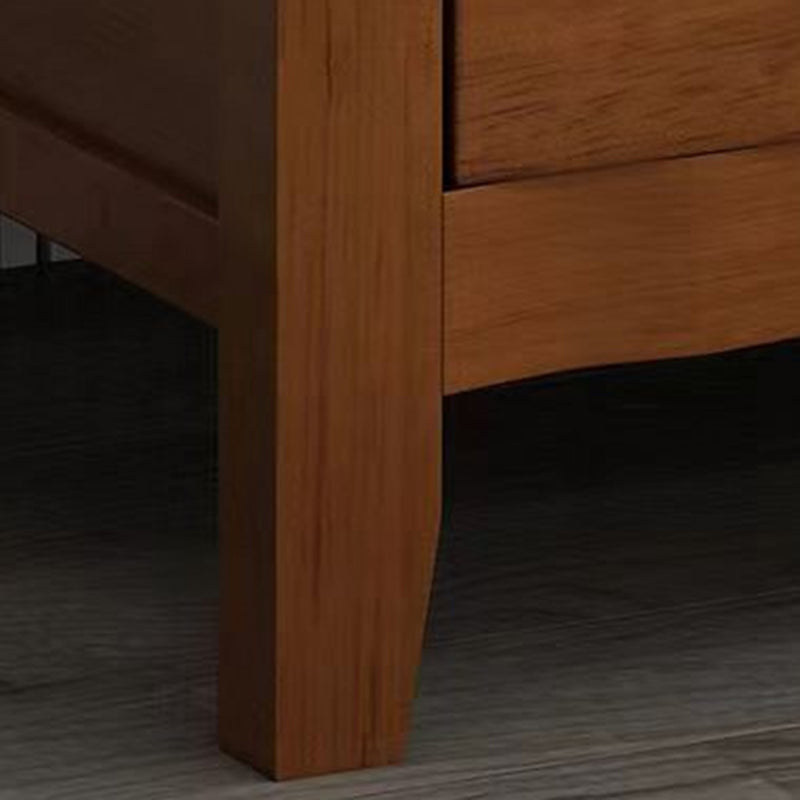 Table de chevet traditionnelle vintage carrée en bois d&