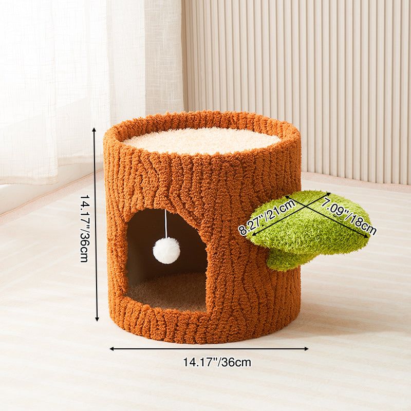 Arbre à chat contemporain créatif à panneau en forme d’arbre rond en sisal, 1/2/3 niveaux, pour salon 