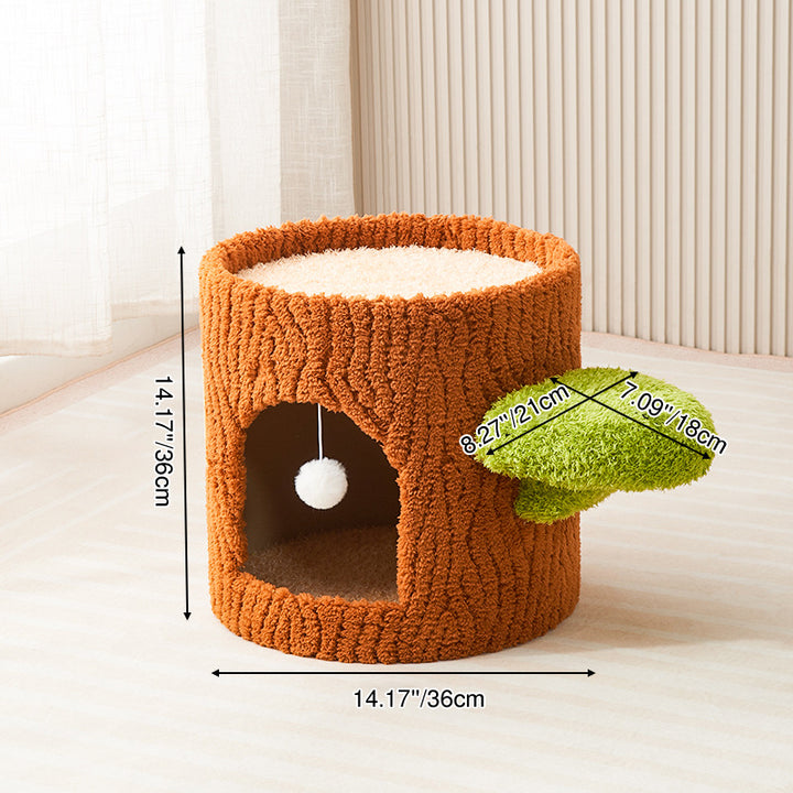 Arbre à chat contemporain créatif à panneau en forme d’arbre rond en sisal, 1/2/3 niveaux, pour salon 