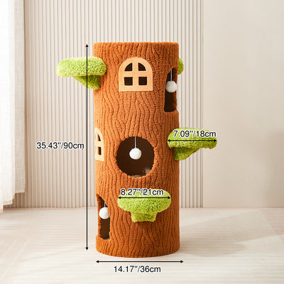 Contemporary Creative Round Tree-Shaped Panel Sisal Cat Tree 1/2/3-Tier For Living Room