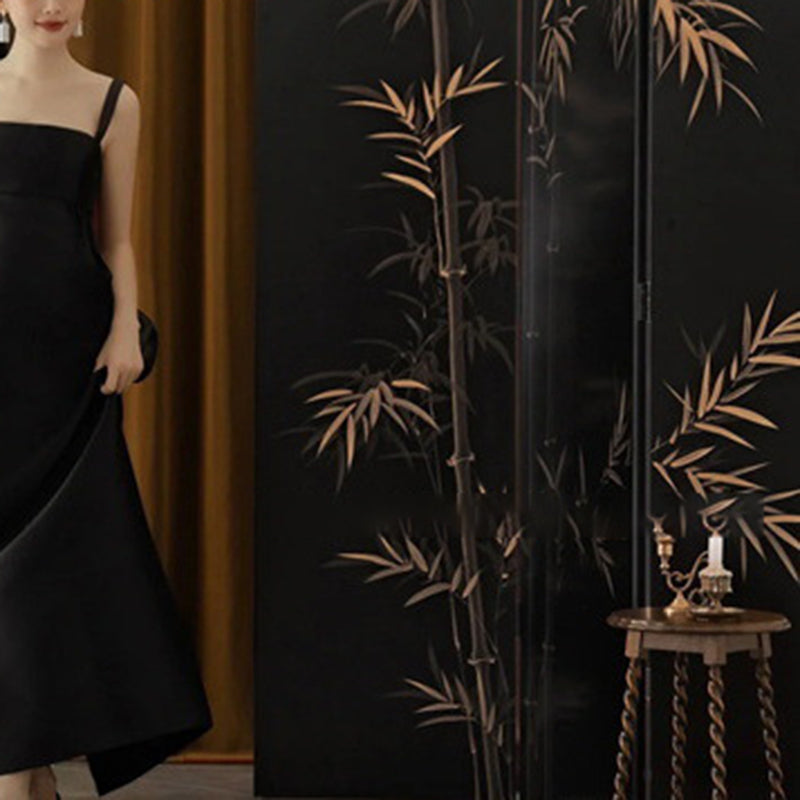 Traditional Chinese Rectangular Solid Wood Plywood Gold Leaf Foldable Hand-Painted Room Divider For Living Room