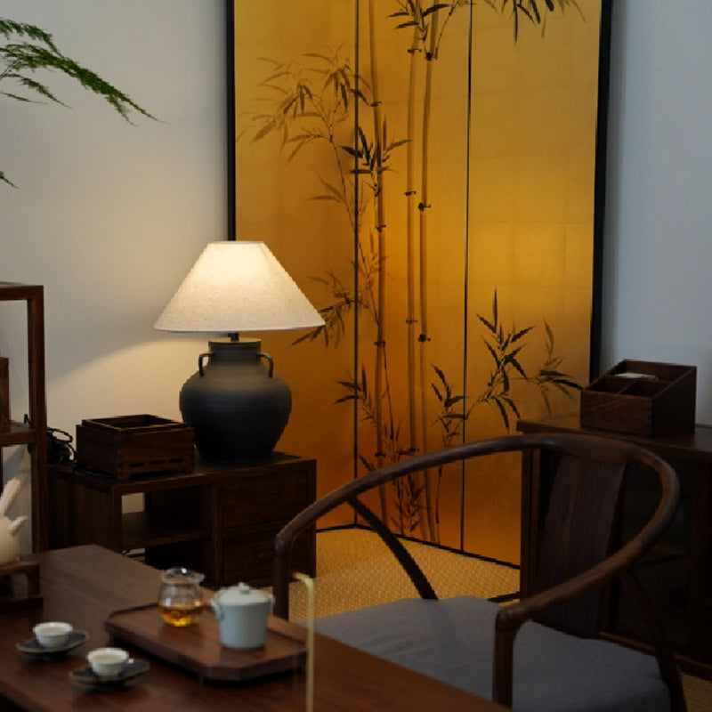 Traditional Chinese Rectangular Wood Plywood Gold Leaf Foldable Hand-Painted Room Divider For Living Room