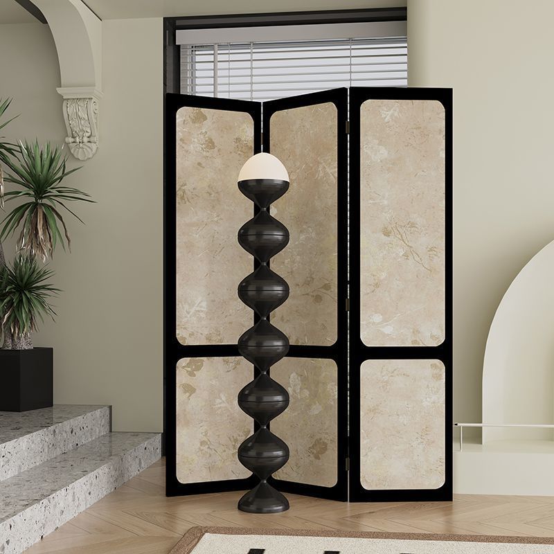 Traditional French Rectangular Fir Wood Solid Wood Plywood Cotton Canvas Room Divider For Living Room