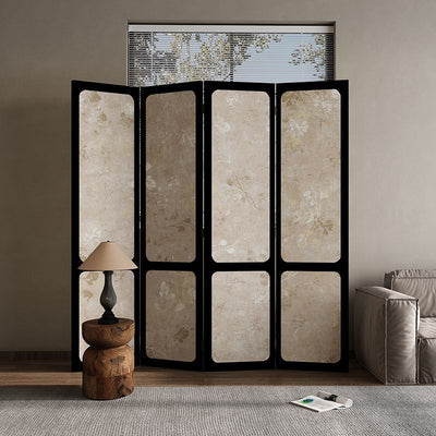 Traditional French Rectangular Fir Wood Solid Wood Plywood Cotton Canvas Room Divider For Living Room