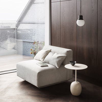 Modern Minimalist Round Marble Iron Side Table 1-Tier For Living Room