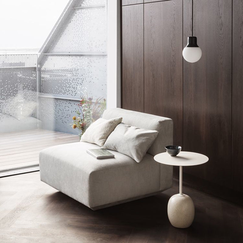 Modern Minimalist Round Marble Iron Side Table 1-Tier For Living Room