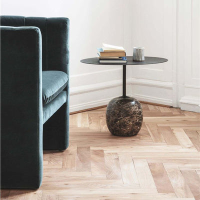 Modern Minimalist Round Marble Iron Side Table 1-Tier For Living Room