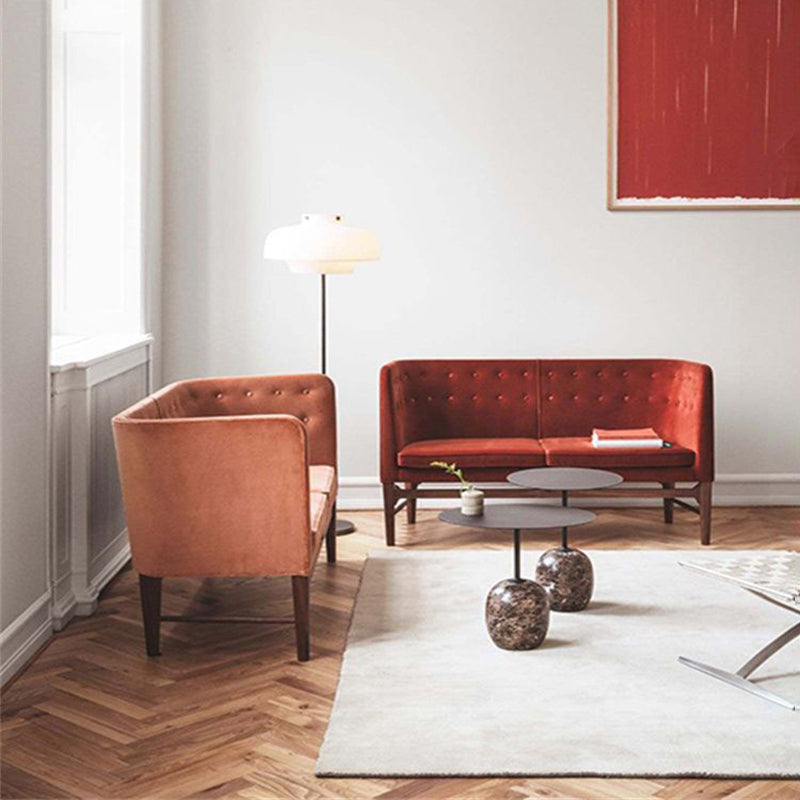 Modern Minimalist Round Marble Iron Side Table 1-Tier For Living Room