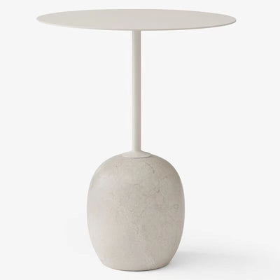Modern Minimalist Round Marble Iron Side Table 1-Tier For Living Room