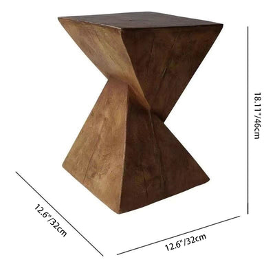 Modern Mid-Century Triangular Magnesium Oxide Board Side Table For Living Room