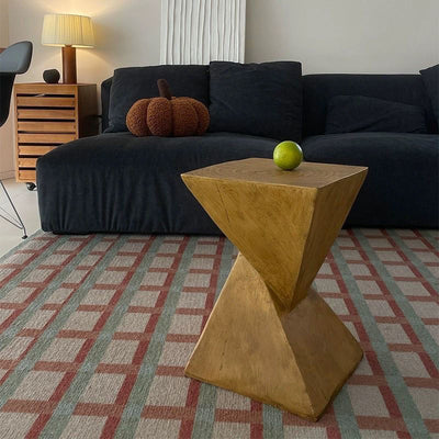 Modern Mid-Century Triangular Magnesium Oxide Board Side Table For Living Room