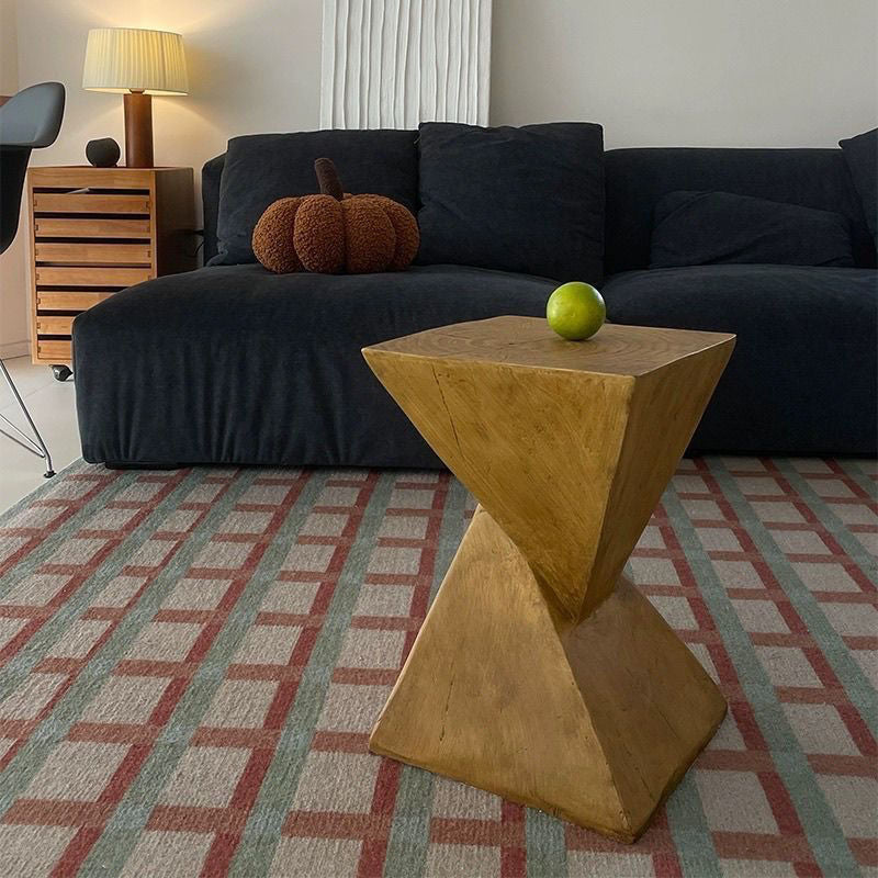Modern Mid-Century Triangular Magnesium Oxide Board Side Table For Living Room