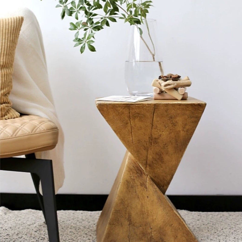 Modern Mid-Century Triangular Magnesium Oxide Board Side Table For Living Room