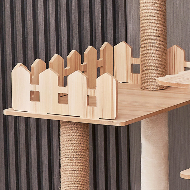 Contemporary Scandinavian Rectangular Medium-Density Fiberboard Acrylic Multi-Functional Cat Tree For Living Room