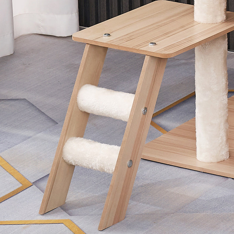 Contemporary Scandinavian Rectangular Medium-Density Fiberboard Acrylic Multi-Functional Cat Tree For Living Room