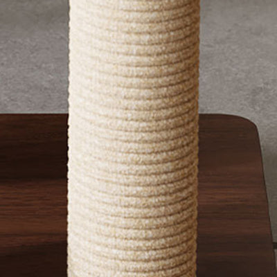 Contemporary Scandinavian Round Rubberwood Solid Wood Acrylic Multi-Functional Cat Tree For Living Room