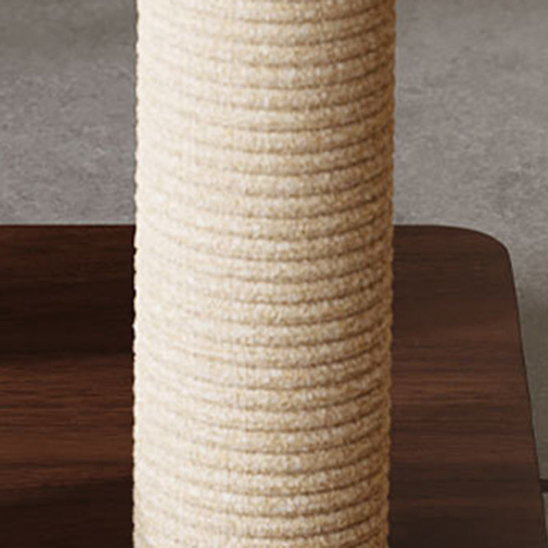 Contemporary Scandinavian Round Rubberwood Solid Wood Acrylic Multi-Functional Cat Tree For Living Room