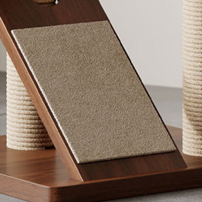 Contemporary Scandinavian Round Rubberwood Solid Wood Acrylic Multi-Functional Cat Tree For Living Room