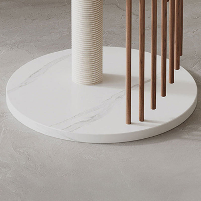 Modern Art Deco Round Rubberwood Pine Ash Stone Slab Spiral Cat Tree 3/4/5-Tier For Living Room