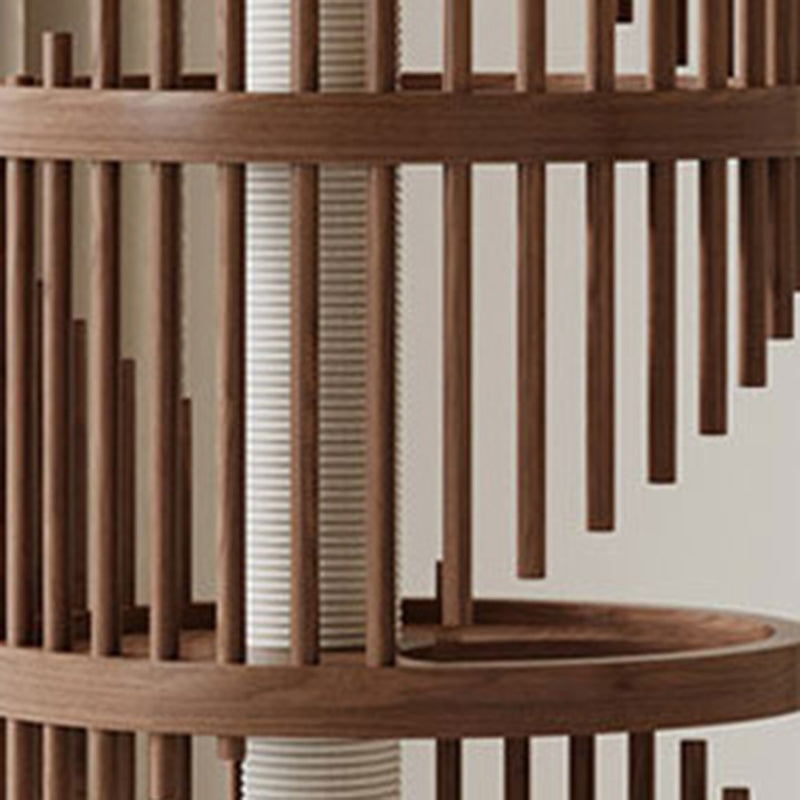 Modern Art Deco Round Rubberwood Pine Ash Stone Slab Spiral Cat Tree 3/4/5-Tier For Living Room