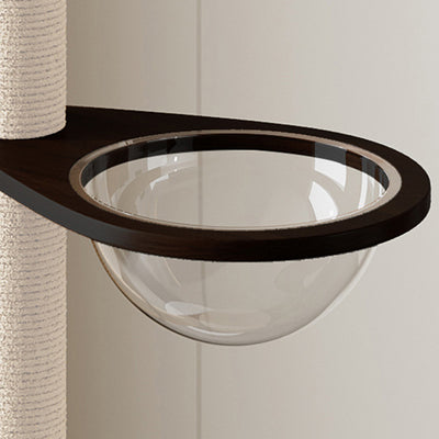 Contemporary Scandinavian Round Multi-Layer Solid Wood Panel Pine Stone Slab Multi-Functional Cat Tree For Living Room