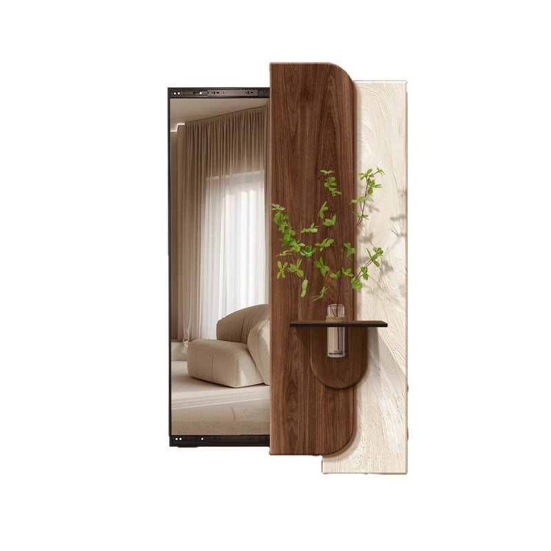 Modern Art Deco Rectangular Natural Elements PS Medium-Density Fiberboard Glass Accent Full-Length Mirror For Entryways