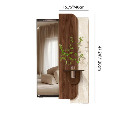 Modern Art Deco Rectangular Natural Elements PS Medium-Density Fiberboard Glass Accent Full-Length Mirror For Entryways