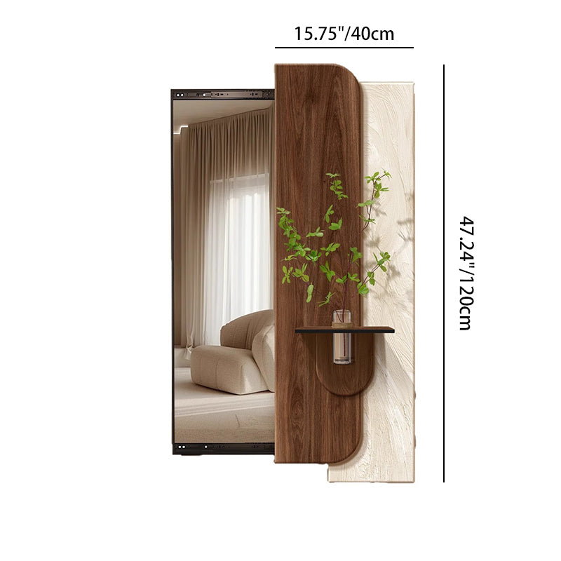 Modern Art Deco Rectangular Natural Elements PS Medium-Density Fiberboard Glass Accent Full-Length Mirror For Entryways