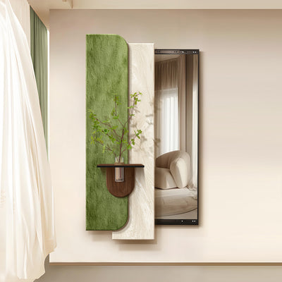 Modern Art Deco Rectangular Natural Elements PS Medium-Density Fiberboard Glass Accent Full-Length Mirror For Entryways