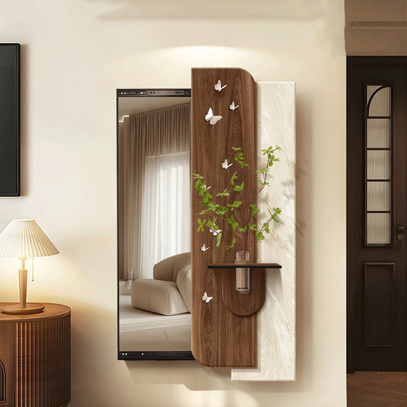 Modern Art Deco Rectangular Natural Elements PS Medium-Density Fiberboard Glass Accent Full-Length Mirror For Entryways