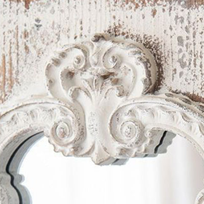 Traditional Vintage Rectangular Wabi-Sabi Fir Wood Glass Accent Full-Length Mirror For Entryways