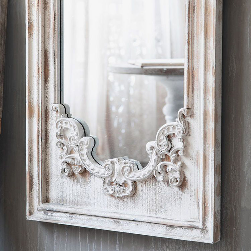 Traditional Vintage Rectangular Wabi-Sabi Fir Wood Glass Accent Full-Length Mirror For Entryways